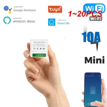 1 ~ 20ШТ Tuya 16A Mini Wifi Smart DIY Switch Light Поддерживает 2-Полосный Модуль Автоматизации Управления Синхронизацией Приложение Для Alexa Google Home