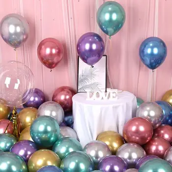 10 шт./компл. 10-дюймовый металлический латексный воздушный шар Для дня рождения, Свадебное украшение, украшенное металлическими хромированными воздушными шарами