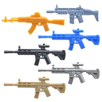 10 шт./лот мини Современный HK416 AKM SCAR Assult Винтовка Дробовик Военное Оружие MOC Запчасти Строительные Блоки Кирпичи Игрушки для Детей