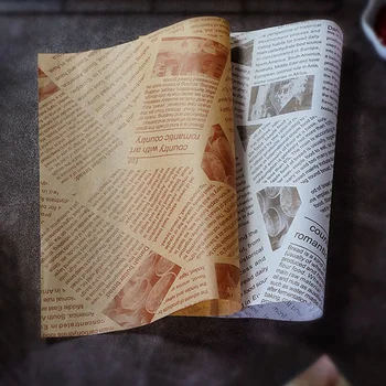 100 Листов маслостойкой вощеной бумаги Бумага для упаковки пищевых продуктов Упаковка для бутербродов, бургеров, картошки Фри Инструменты для выпечки хлеба быстрого приготовления Промасленная бумага