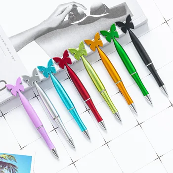 100шт Шариковая ручка-бабочка Поворотные шариковые ручки Офисные Школьные принадлежности Детский Студенческий приз