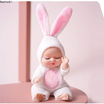 12 см Rabbit Sleep Baby Doll Милые Животные Baby Doll С Одеждой 4,5 