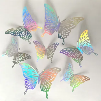 12 шт. Модная 3D полая бабочка, креативная наклейка на стену для настенных наклеек своими руками, современное настенное искусство, украшения для дома, подарок своими руками