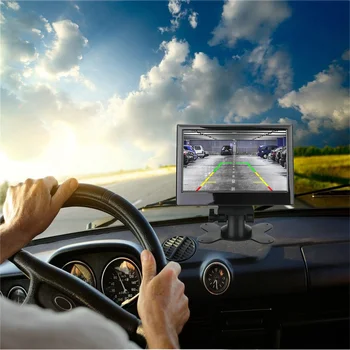 12V-24V 7-Дюймовый Цветной HD-Монитор TFT LCD с Камерой Номерного Знака для Автомобильного Видеонаблюдения Заднего Вида Автомобильные Аксессуары