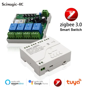 1ch 2ch 4ch Zigbee Smart Switch Tuya Ewelink App 12v 24v 220v Релейный Модуль Домашней Автоматизации Требуется Приемник Ворот Гаража Шлюз