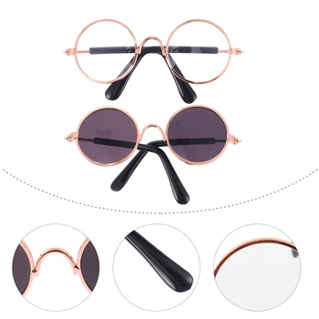 2 предмета, Мини-очки, Аксессуары для переодевания, Разноцветные Фигурки, Игрушка из железного сплава, Крошечные Солнцезащитные очки