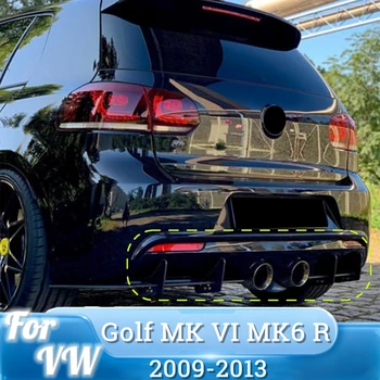 2 шт. Черный автомобильный модифицированный диффузор заднего бампера, спойлер для VW Golf MK6 R 2009-2013, ABS Сплиттер шасси, Защита от столкновений, Автомобильный стайлинг