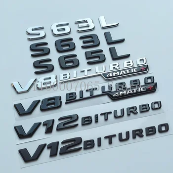 2017 Плоские Буквы S63 S65 S63L S65L V8 Biturbo 4matic + ABS Эмблема для Mercedes Benz AMG Автомобильное Крыло Багажник Табличка С Логотипом Наклейка
