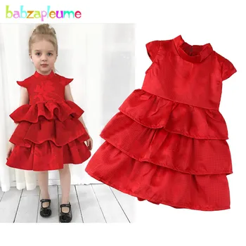 2019 Новые весенне-летние модные красные детские платья для маленьких девочек, одежда, костюм принцессы, детское праздничное платье-пачка BC1461