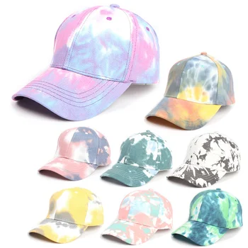 2021 Новая бейсбольная кепка с градиентным рисунком, мужская и женская красочная кепка, регулируемая шляпа для защиты от солнца на открытом воздухе