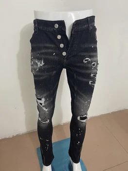 2023 Новые джинсы D2 для модных мужчин, светлые и слегка эластичные, простые и универсальные, модная расцветка для vintage slim fittin