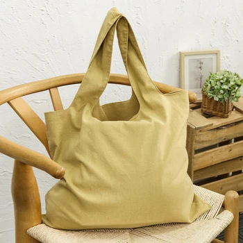 2023 Сумка через плечо Женская Сумка-шоппер из хлопка и льна, женские однотонные Простые сумки через плечо большой емкости, женские дизайнерские сумки