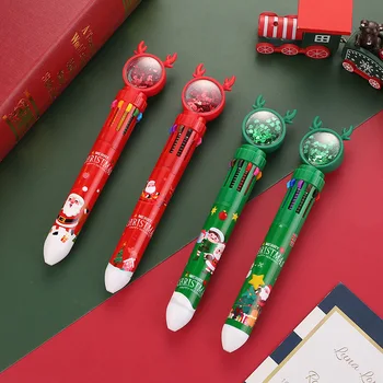 20шт Рождественская десятицветная шариковая ручка, симпатичная шариковая ручка для печати, праздничный подарок, Рождественский декор для дома, Рождественский орнамент