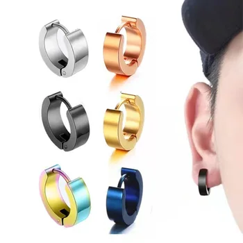 2шт Маленькие круглые серьги-кольца Huggie, Новые шпильки для пирсинга ушей Унисекс из нержавеющей стали, Нишевый дизайн, Высококачественная пряжка для ушей Для женщин.