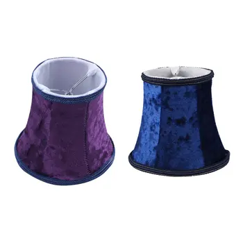2шт тканевый абажур с зажимом на лампе, E14 абажур ручной работы для современного европейского настенного бра, темно-фиолетовый и темно-синий