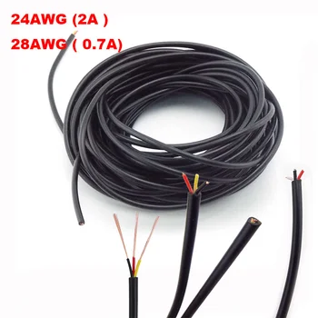 3-Жильный медный провод, Кабельный разъем, проводник шнура питания, электрический софт для самодельного удлинителя светодиодной ленты 24AWG 28AWG