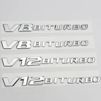 3D ABS V12 V8 БИТУРБИРОВАННАЯ Эмблема Буквы Логотип Значок На Крыле Автомобиля Для Mercedes AMG C63 E63 W212 W213 S63 S65 G63 G65 ML63 Аксессуары