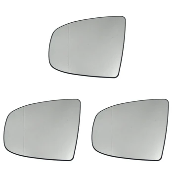 3X Левое зеркало заднего вида Боковое зеркальное стекло с подогревом + Регулировка для BMW X5 E70 2007-2013 X6 E71 E72 2008-2014