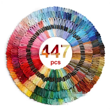 447 штук нитей для вышивания крестом DMCDMC разного цвета, мотки нитей для вышивания, Нитки для рукоделия Разного Градиентного цвета, 8 М