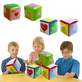 4шт 3,94-дюймовых игровых кубика с карточками для раннего обучения детей