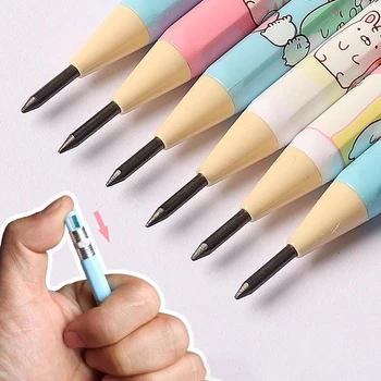 4шт Кавайных Не Заточенных механических карандашей Мультяшные Автоматические Карандаши 2,0 мм Корейские Канцелярские ручки для школьного офиса