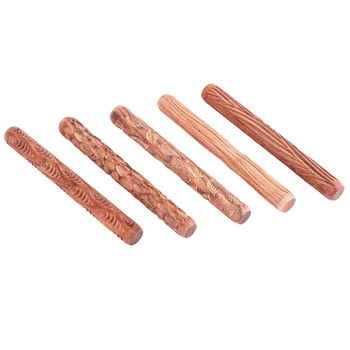 5 шт. гончарные инструменты Деревянные ручные валики для глины глиняный штамп глиняный валик с рисунком