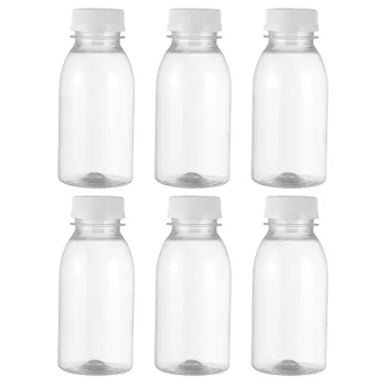6 шт. Бутылка для воды, молоко, Многоразовые бутылки, Крышки, Пластиковый контейнер для сока, мини-ребенок
