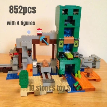 852шт Строительные Блоки Creeper Mine Подходят для 21155 Кирпичей Детские Игрушки Детский Подарок