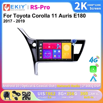 EKIY 2K Экран CarPlay Радио Для Toyota Corolla 11 Auris E180 2017-2019 Android Auto 4G Автомобильный Мультимедийный GPS Плеер Авторадио DSP
