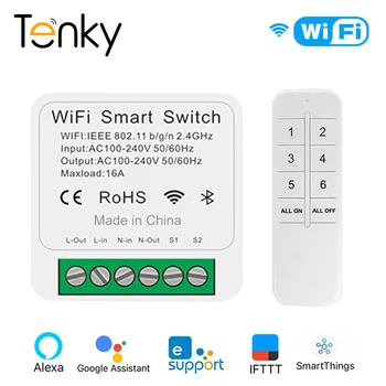 eWeLink Smart Switch WiFi 16A Поддерживает 2-полосный Модуль Управления Вкл-Выкл-Выключателем Беспроводного Дистанционного Голосового Управления Через Alexa Google Home