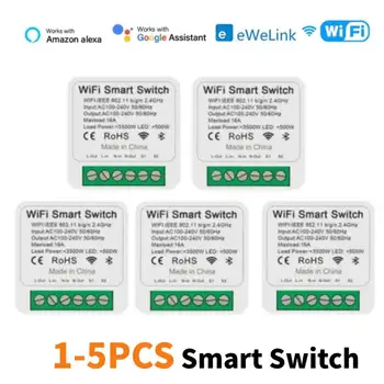 eWeLink Wifi Mini Smart Switch 16A DIY Модуль Выключателей Света 2-полосное Управление Таймером Беспроводной Выключатель Управления С Alexa Google Home