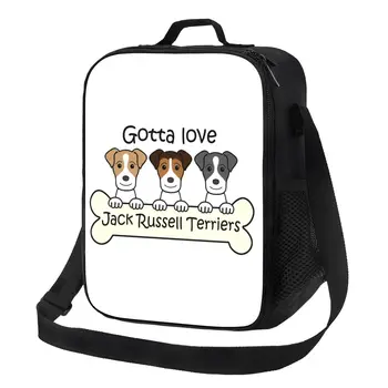 Gotta Love Джек Рассел Терьеры Термоизолированная сумка для ланча для любителей домашних собак, Многоразовая сумка для ланча для кемпинга на открытом воздухе, путешествия, Бенто
