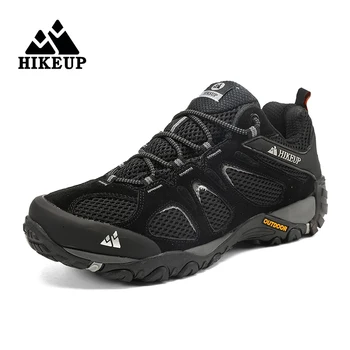 HIKEUP/ Новое поступление, кожаные походные ботинки, Износостойкая мужская обувь для занятий спортом на открытом воздухе, мужские кроссовки для скалолазания, треккинга, охоты на шнуровке