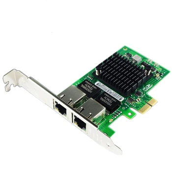 I350AM2 Чип PCI-E X1 RJ45 Настольный Двухпортовый Гигабитный Ethernet Lan 10/100/1000 Мбит/с Сетевая Интерфейсная карта Для I350-T2