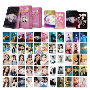 Kpop IVE 1st Album IVE MIN Лазерные Фотокарточки 55 шт./компл. WonYoung Liz Selfie Высококачественная HD Фотокарточка В Корейском стиле Коллекционная Открытка