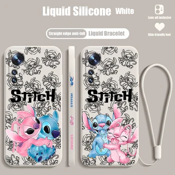 Lilo Stitch Disney Для Xiaomi Mi 13 Lite 12T 12 11T 11i 11 A3 10T 10 CC9E 9 Pro Ultra 5G Жидкий Чехол Для Телефона с Левой Веревкой