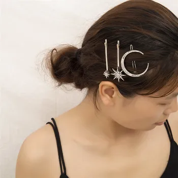 MAA-OE Модные Серебристые Заколки для волос с кристаллами 