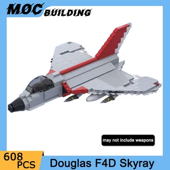 MOC Douglas F4D Skyray Строительный Блок Кирпичи Реактивная Модель 1:35 Миниатюрный Самолет DIY Сборка Кирпичей Головоломка Развивающие Игрушки Подарки