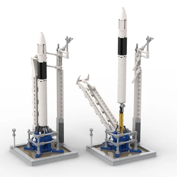 MOC Space SpaceX Falcon 1 и Набор строительных блоков для стартовой площадки Ракета Вселенная Искусственный спутник Сатурн V Масштаб Игрушки в подарок