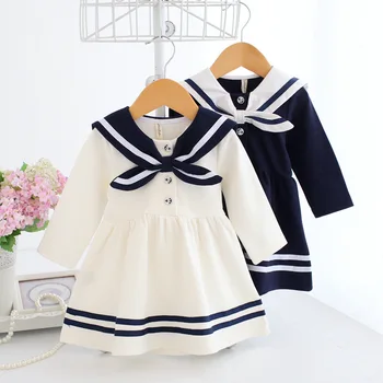 MODX Осенняя детская одежда для девочек Темно-белого цвета, высококачественная Студенческая одежда для новорожденных, элегантные платья для девочек, Baby K