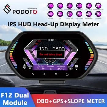Podofo Новейший 4,5-Дюймовый Дисплей Auto OBD2 GPS HUD Head Up Автомобильный Цифровой Дисплей Спидометра Smart Gauge Одометр Охранная Сигнализация RPM