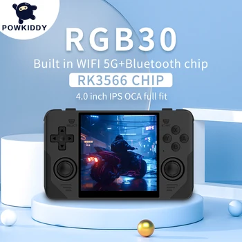 POWKIDDY Новая Карманная Игровая Консоль RGB30 в стиле Ретро С Открытым Исходным Кодом, 4,0-Дюймовый IPS-Экран, Поддержка WiFi5G/Bluetooth/HDMI, Дешевые Рождественские Подарки