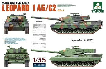 TAKOM 2004 ОСНОВНОЙ БОЕВОЙ танк в масштабе 1/35 LEOP ARD 1A5/C2 2в1 Пластиковый модельный комплект
