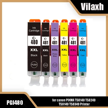 vilaxh совместимый PGI-480 CLI-481 PGI480 CLI481 480 481 чернильный картридж для принтера canon PIXMA TS8140 TS8240 TS9140 TS8340