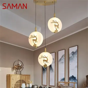 · Новый подвесной светильник SAMAN, современные роскошные латунные светильники, светодиодные декоративные светильники для домашней лестницы, столовой