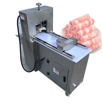 Автоматическая машина для нарезки замороженного мяса 110 В/220 В, машина для нарезки рулетов из говядины, баранины, колбасы