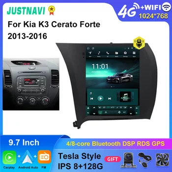 Автомобильное Радио JUSTNAVI для Kia K3 Cerato Forte 2013-2017 Стерео Android Мультимедиа 9,7 Дюймов Tesla GPS Навигация Apple Carplay Аудио