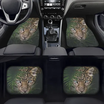 Автомобильные Коврики Fierce 3D Tiger Design Набор из 2шт Подходит для большинства Седанов Универсальный Противоскользящий Автомобильный Ковер Нескользящий Моющийся Унисекс
