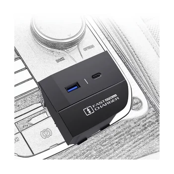 Автомобильный USB Type C мощностью 27 Вт, быстрое зарядное устройство, подставка для хранения для BMW X3 X4 IX3 2022 2023