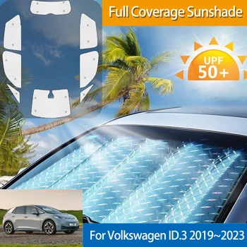 Автомобильный солнцезащитный козырек для Volkswagen ID.3 VW ID3 2019 ~ 2023 Автоаксессуары с защитой от ультрафиолета, зонтик, наклейки на окна, Солнцезащитный козырек